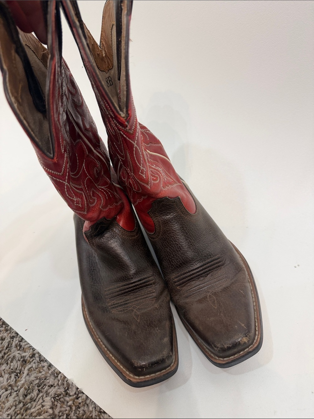 Ariat women’s red brown cowboy boots size 8 B - Picture 3 of 10